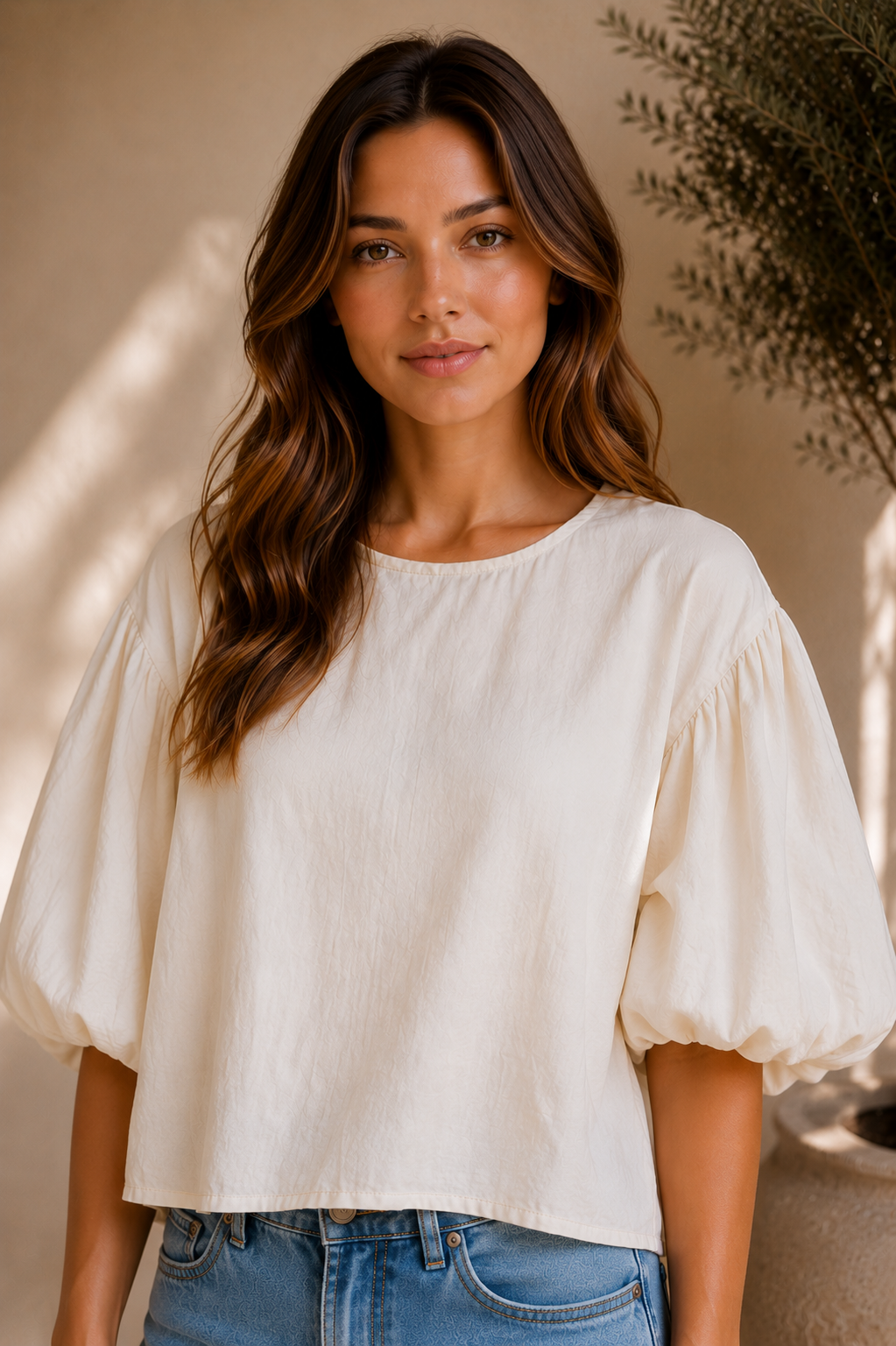 Nora | Blouse with Balloon Sleeves