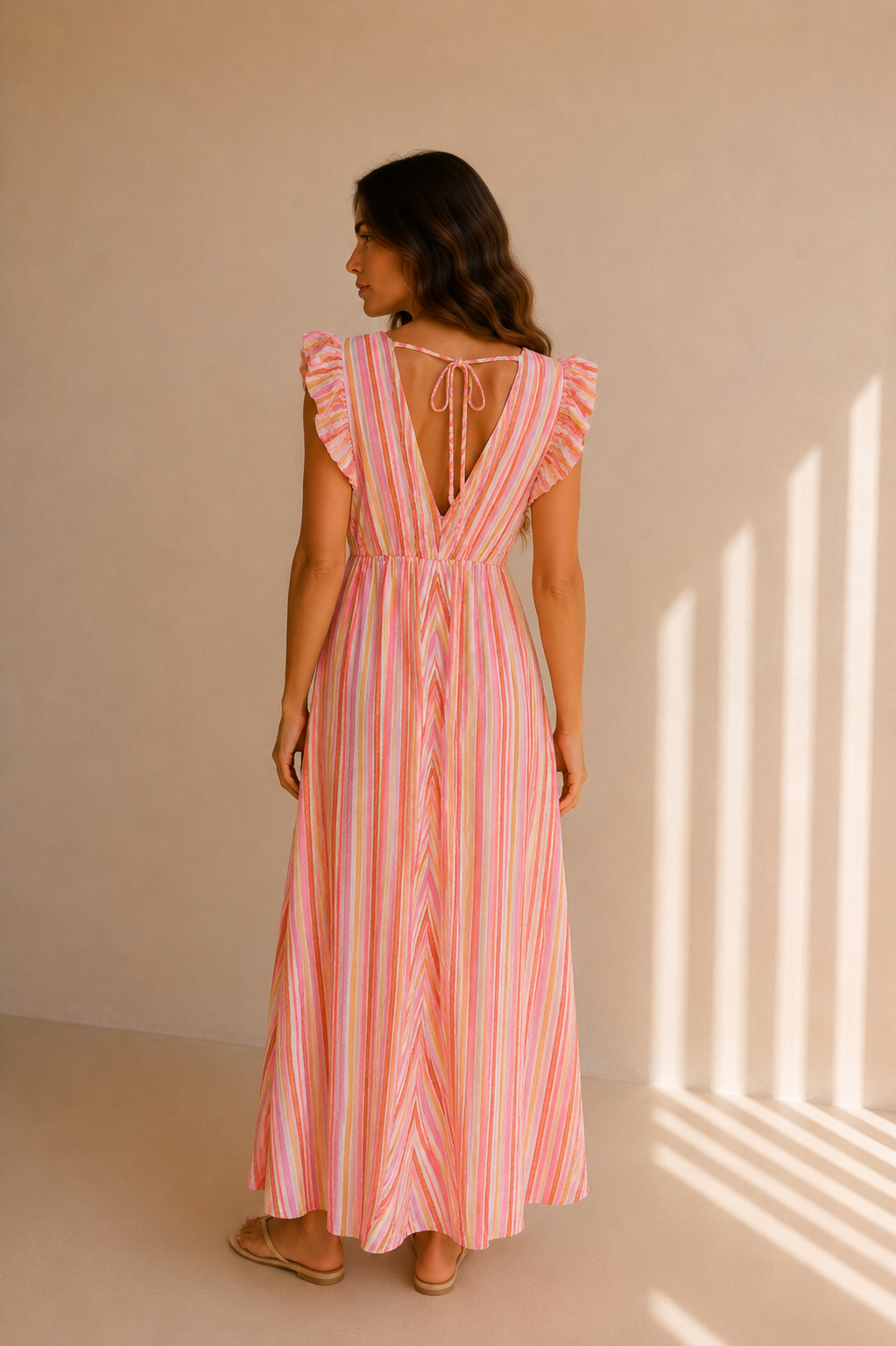 Isabelle Multicolor Maxi Jurk - Roze