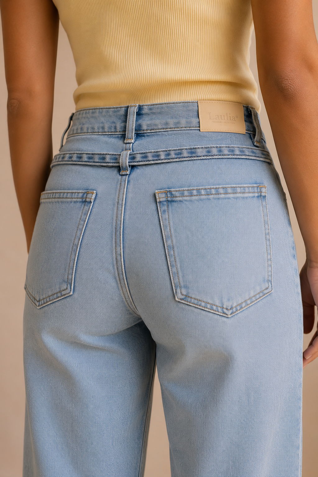 Sanne | Wide Leg Jeans with Denim Tie Belt