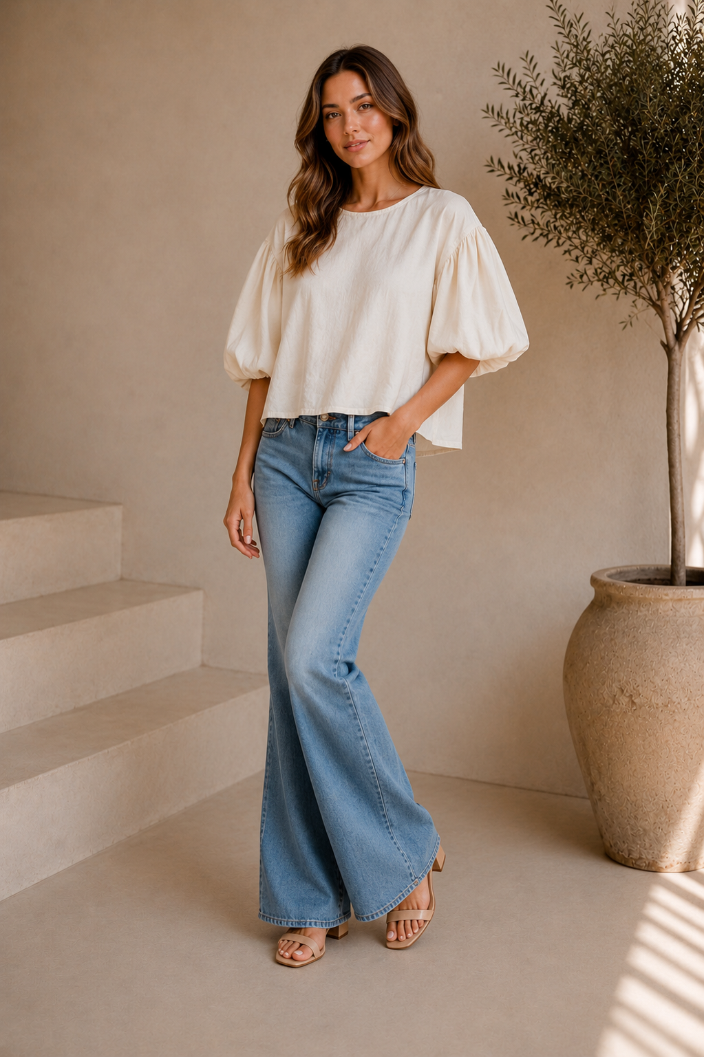 Nora | Blouse with Balloon Sleeves