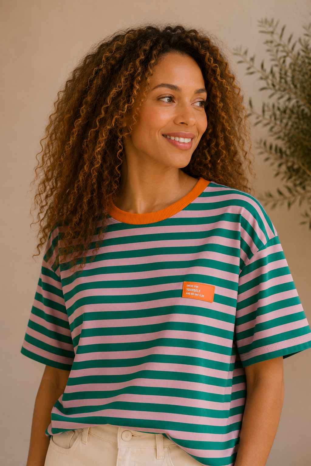 Feline | Striped Statement T-shirt