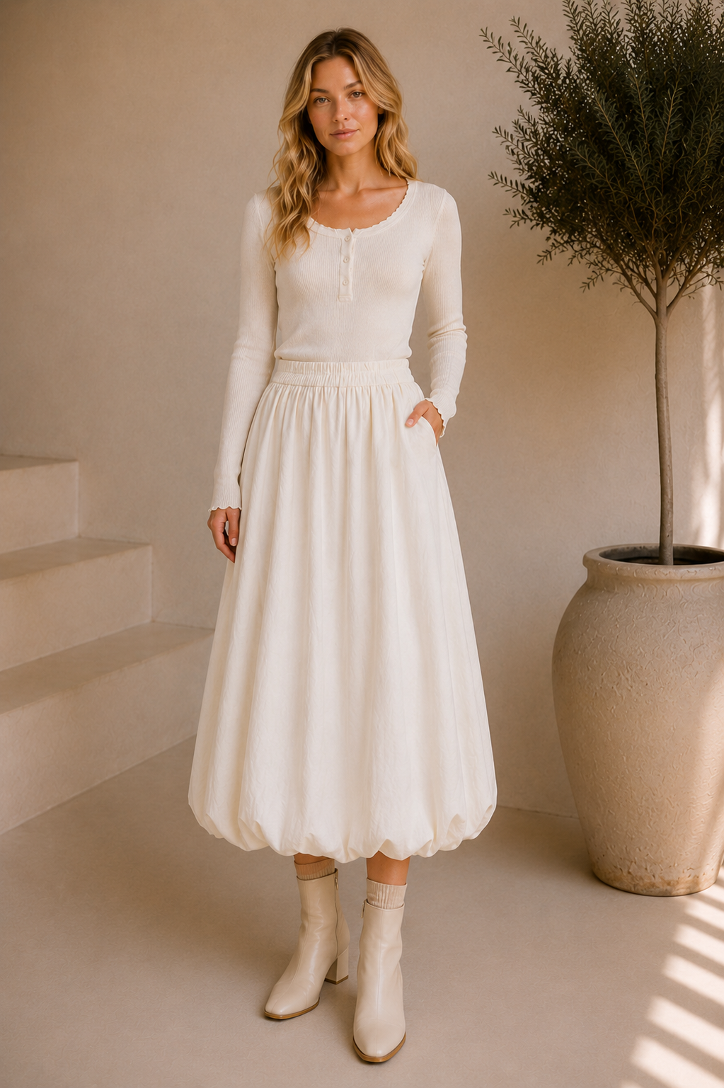 Elin | Balloon Midi Skirt