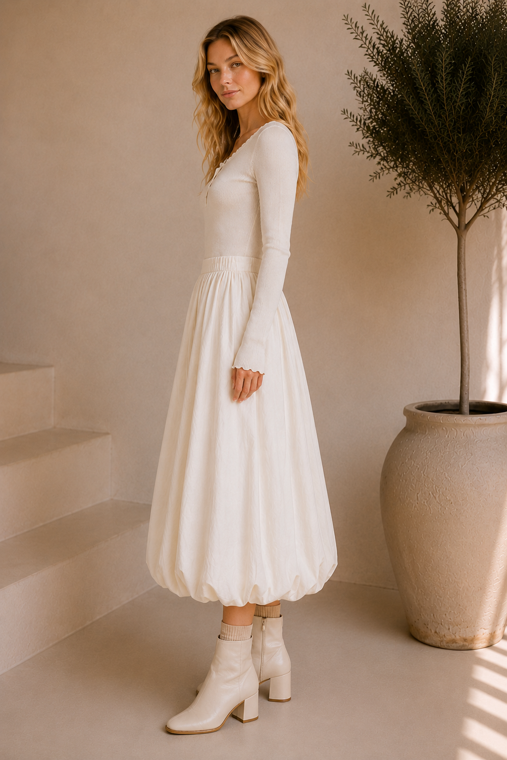 Elin | Balloon Midi Skirt