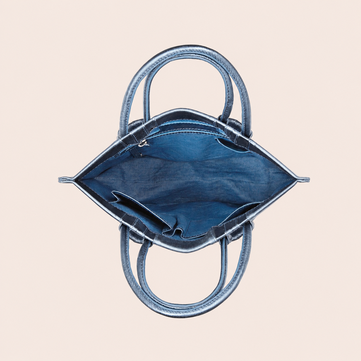 Glamorous | Metallic Blauwe Handtas