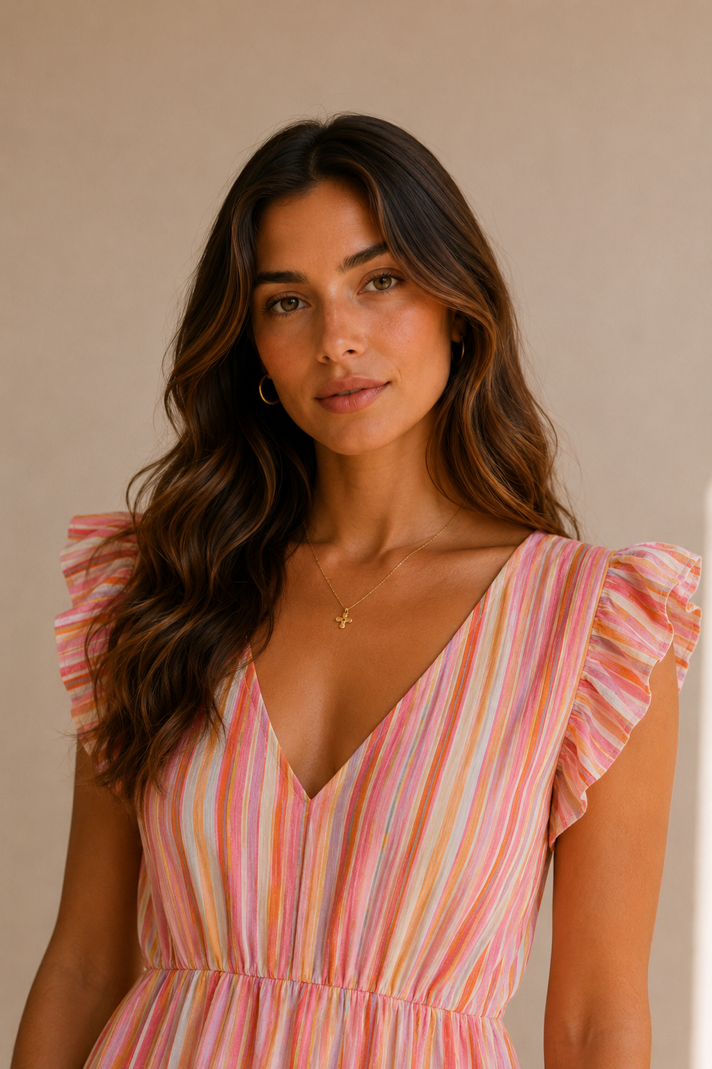 Isabelle Multicolor Maxi Jurk - Roze